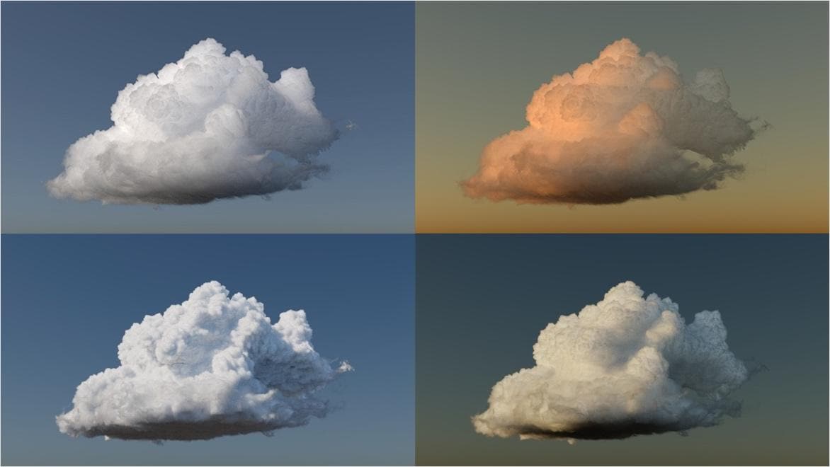 Volume rendering resolving a large-scale fluid simulation