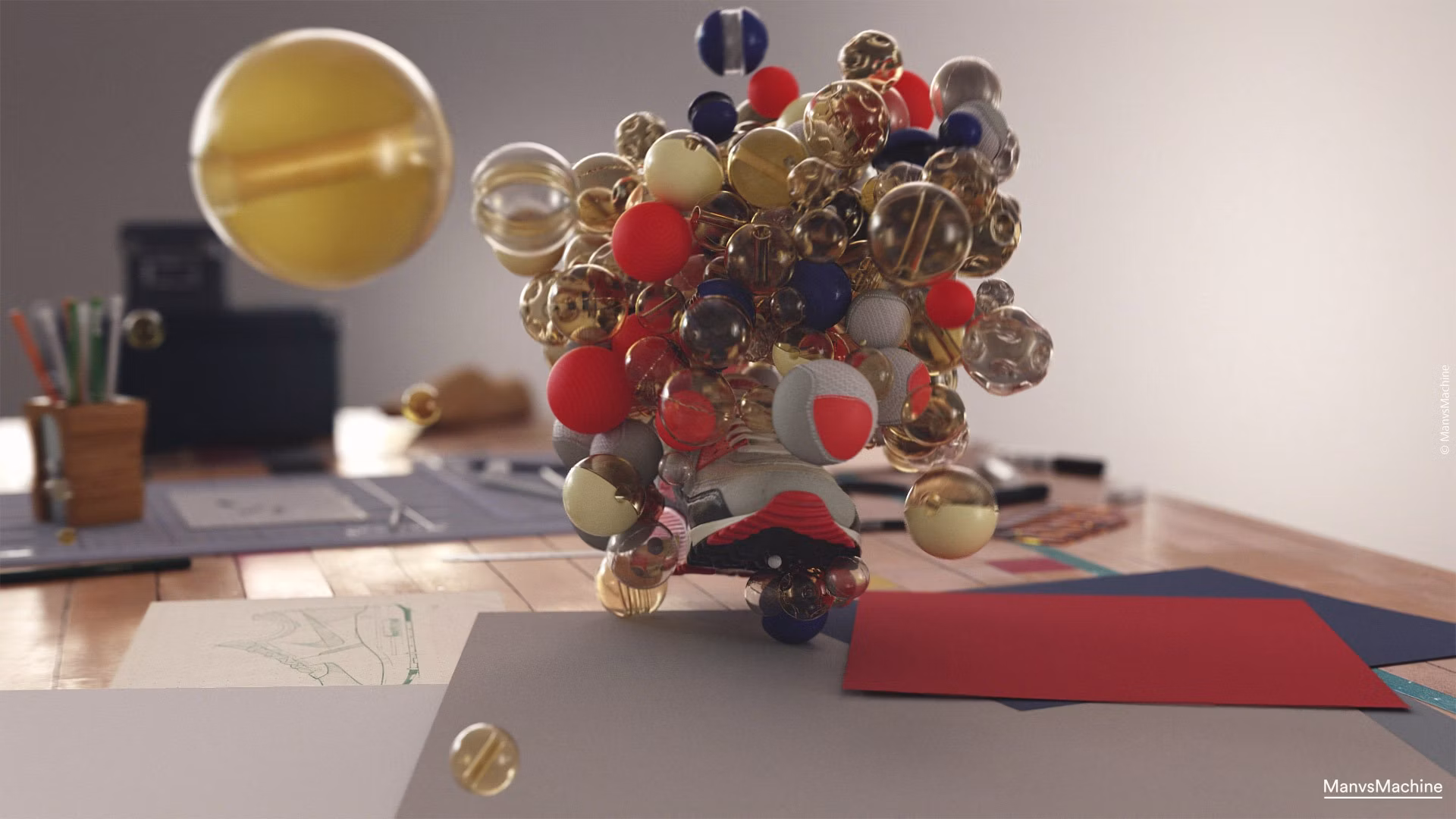 Hundreds of cloned spheres held in memory as multi-instances